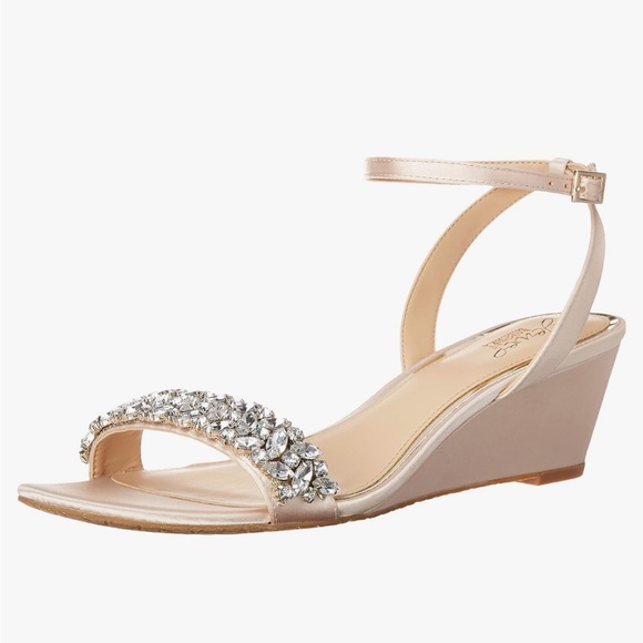 Badgley Mischka Women's Bellevue Wedge Sandal in Size 8.5 - Picture 2 of 9